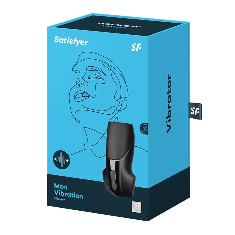 Emballage du Satisfyer Men Vibration, design élégant pour homme