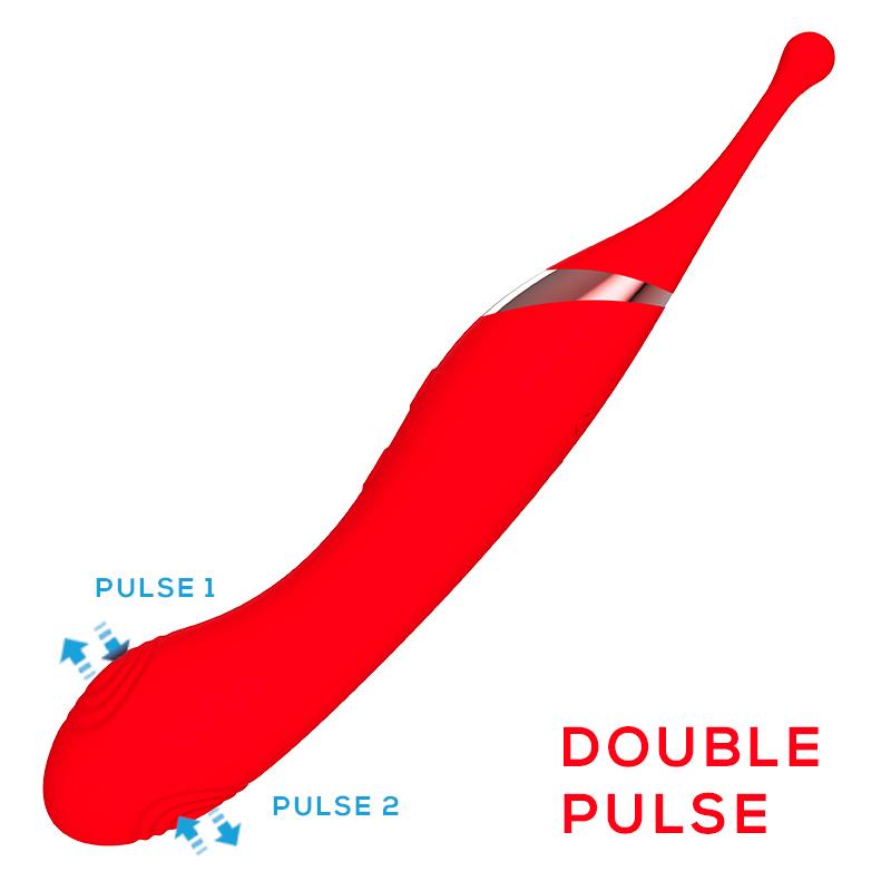 Onax stimulateur à double impulsion avec embout vibrant, de la marque INTOYOU, vue détaillé des modes de pulsation