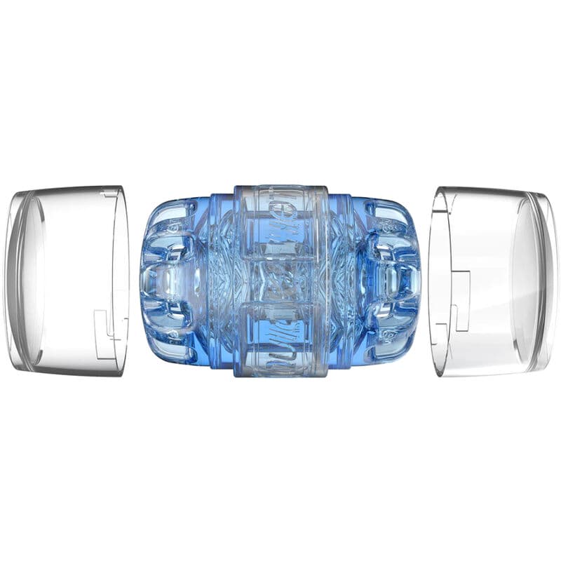 Masturbateur Double Strok Quickshot Turbo Bleu Glacé – FLESHLIGHT détaille des couvercles du produit