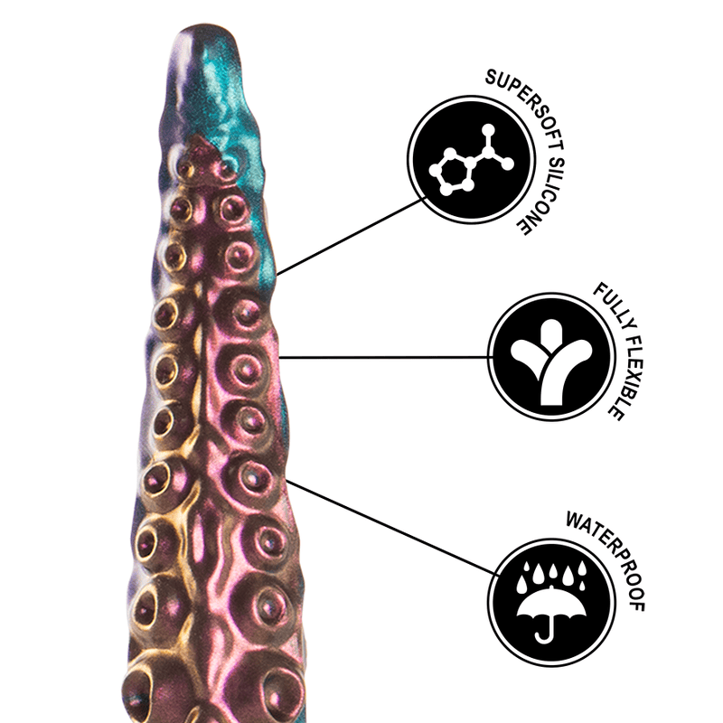 Gode CHARYBDIS silicone petite taille tentacule - EPIC détaille de la flexibilité, étanchéité et matière