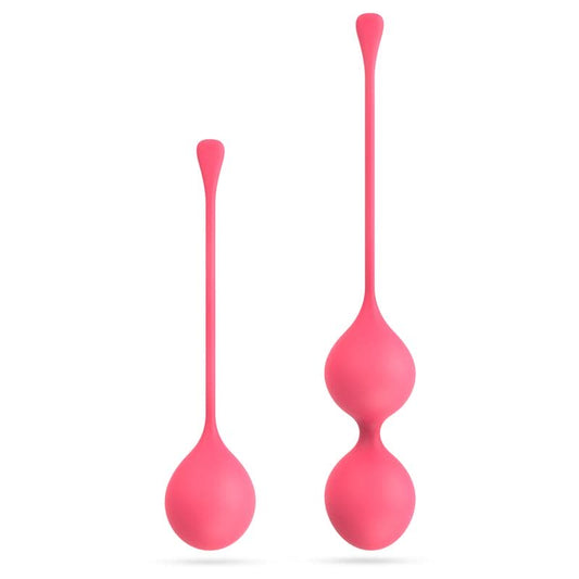 Set Adalet avec une boule simple et une double, en silicone rose, pour exercices de Kegel débutants