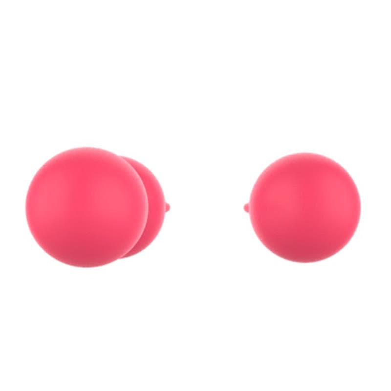Gros plan sur les boules de geisha Adalet en silicone rose, vue de face