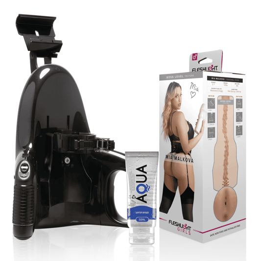 Masturbateur Mia Malkova anus + Universal Launch FLESHLIGHT + Lub 50ml AQUA ensemble du pack