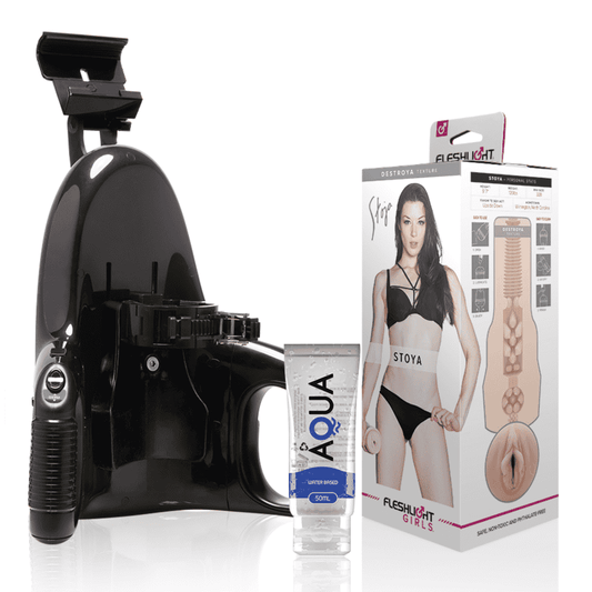 Masturbateur Stoya Destroya + Universal Launch FLESHLIGHT + Lub 50ml AQUA ensemble du pack