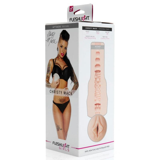 Masturbateur forme vagin de Christy Mack - FLESHLIGHT GIRLS  vue du profil de la boîte