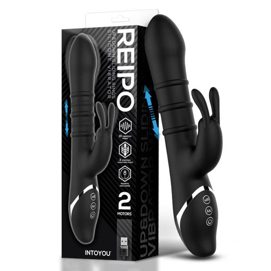 Vibromasseur Lapin Reipo INTOYOU  10 Modes & 3 Anneaux Coulissants vue de l'ensemble