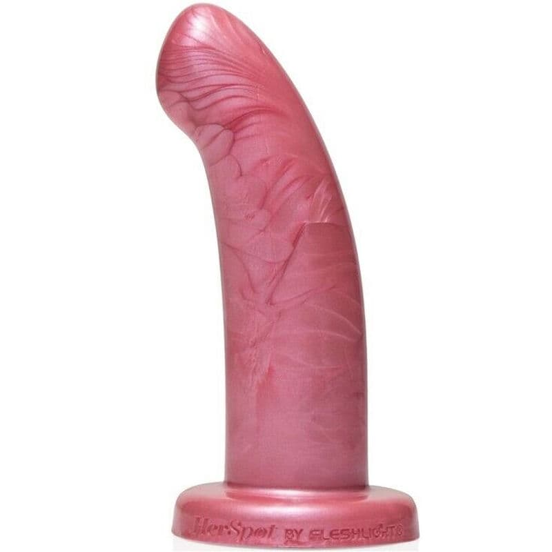 Gode Dildo courbé rose doré taille S – HERSPOT – FLESHLIGHT vue de face