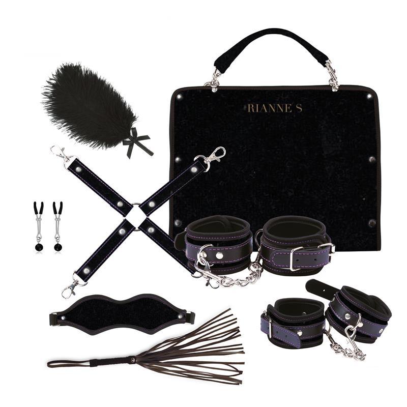 Kit BDSM pour débutant Kinky Me Softly Noir de la marque RIANNE S, vue de l'ensemble