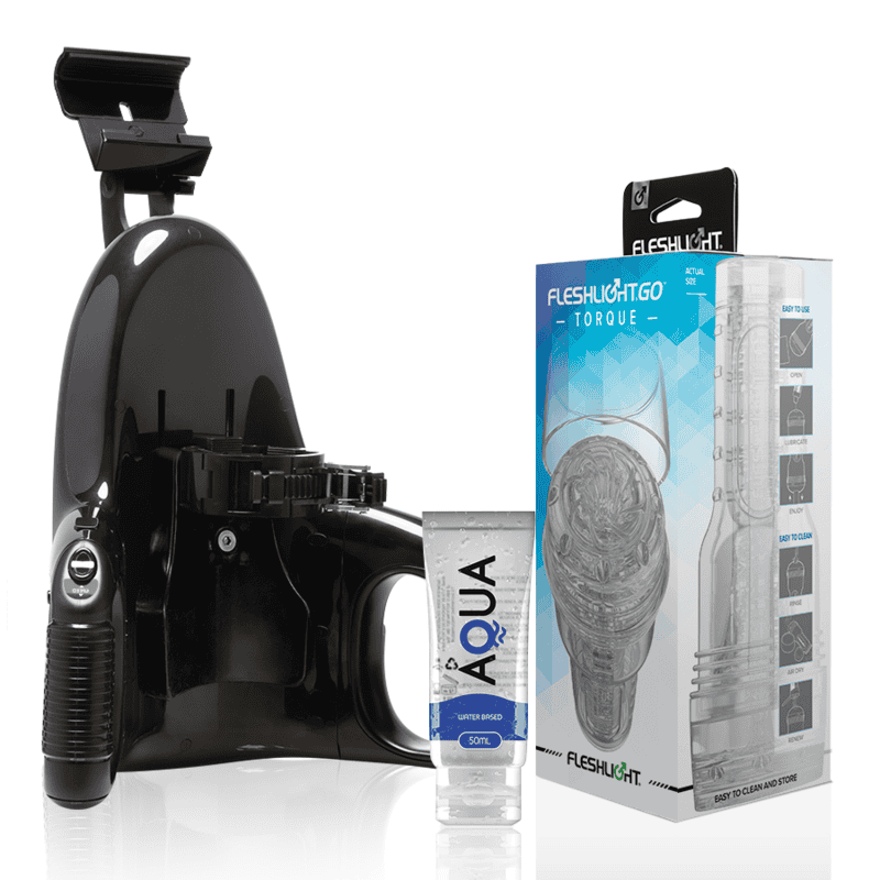 Masturbateur GO Masturbador Torque Ice + Universal Lunch + Lub Aqua 50ml ensemble du pack