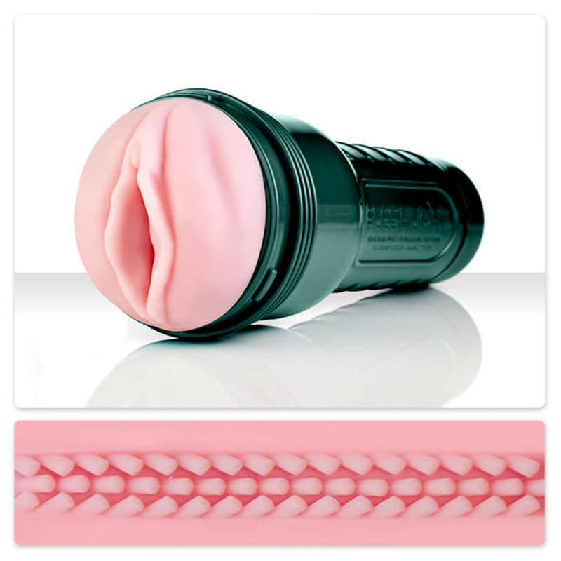 Masturbateur vibro rose Tousch forme de vagin -FLESHLIGHT vue de l'ensemble