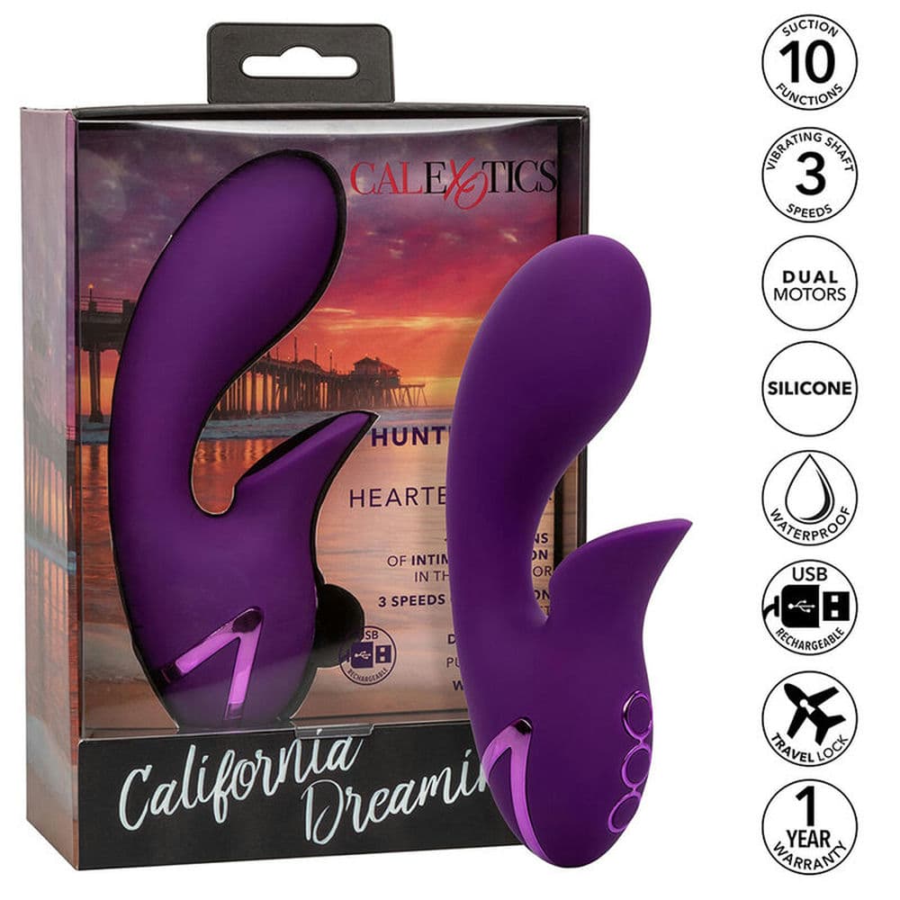 Vibromasseur Huntington Beach Heartbreaker Violet - CalExotics détaille des caracteristiques et de sa boîte