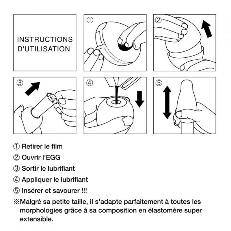 Pack de 6 œufs masturbateur assortis EasyBeat de la marque TENGA, vue du manual d'instructions