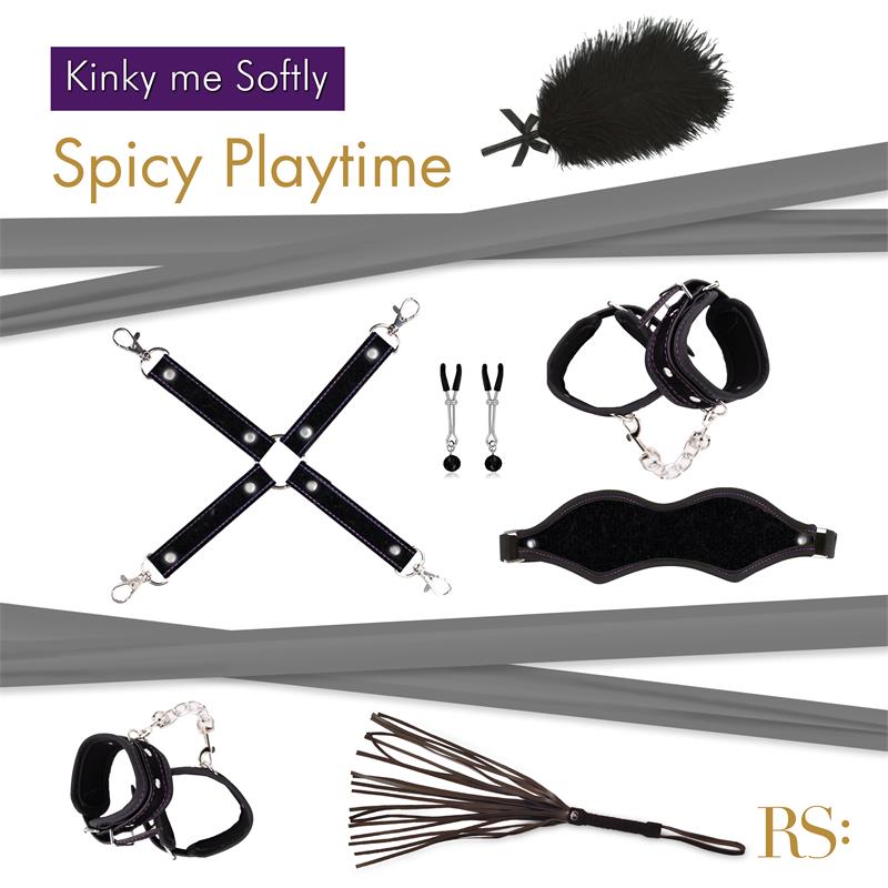 Kit BDSM pour débutant Kinky Me Softly Noir de la marque RIANNE S un autre vue de l'ensemble