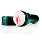 Masturbateur vibro rose Tousch forme de vagin -FLESHLIGHT vue du produit et de son couvercle