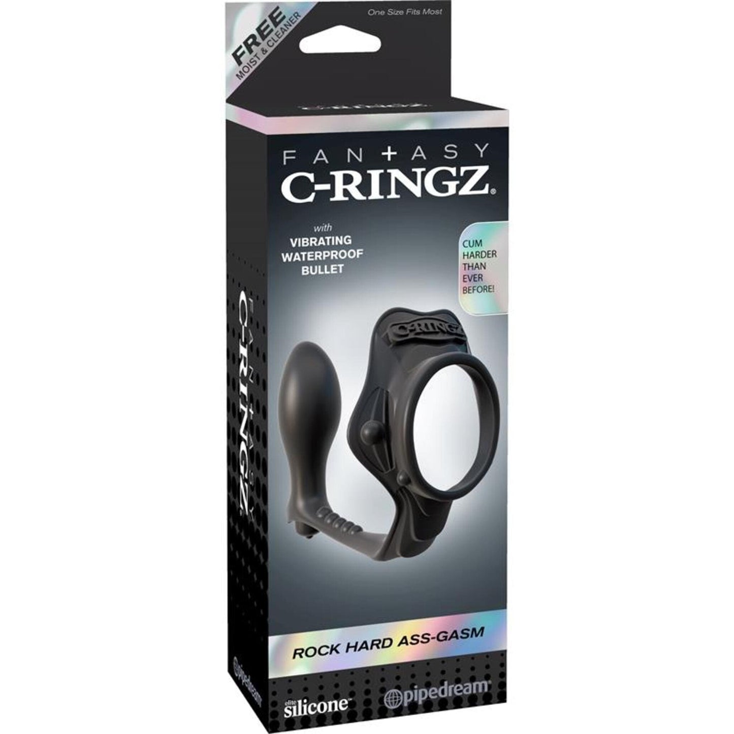 Fantasy C-Ringz Ass-Gasm Black - Penis Ring and Prostate Stimulator 