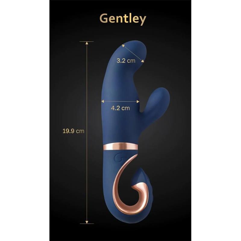 Vibromasseur point G Gentley de la marque GVibe, vue détaillé des mesures du vibromasseur