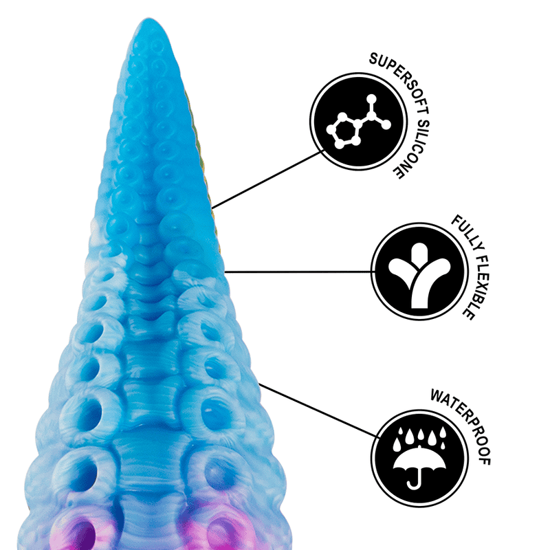 Gode TENTACLE BLEU PHORCYS grande taille - EPIC détaille de la matière de l'étanchéité et de la flexibilité