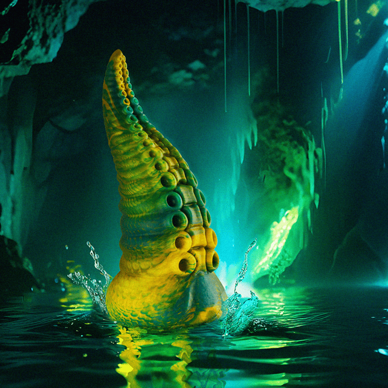 Gode CETUS tentacule vert grande taille - EPIC fond fantastique sous une grotte avec de l'eau