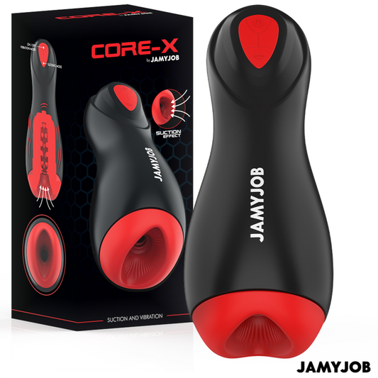 Masturbateur automatique CORE-X en noir et rouge, vue principale
