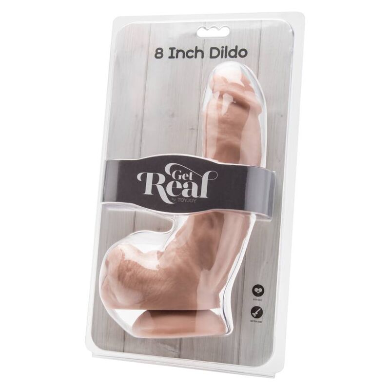 gode 20,5 cm avec billes couleur peau - GET Real Produit et sa boîte