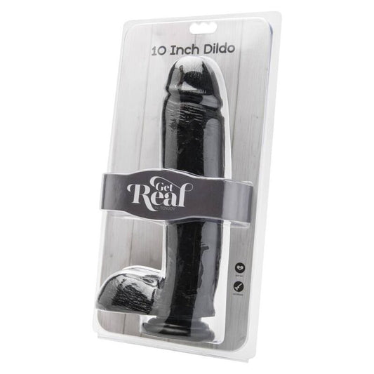 gode 25,5 cm avec boules noir - GET Real Produit et sa boîte