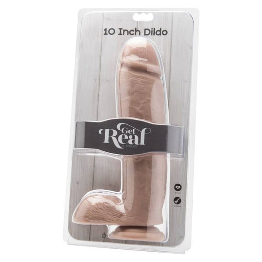 gode 25,5 cm avec billes couleur peau - GET Real Produit et sa boîte