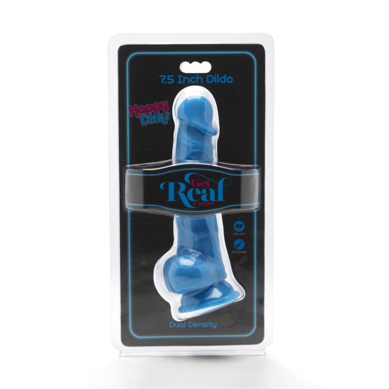 Gode 19 cm avec balles bleu Happy Dicks - GET Real Produit