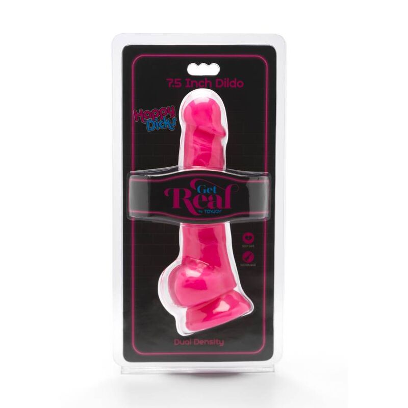 Gode 19 cm avec balles rose Happy Dicks - GET Real Produit