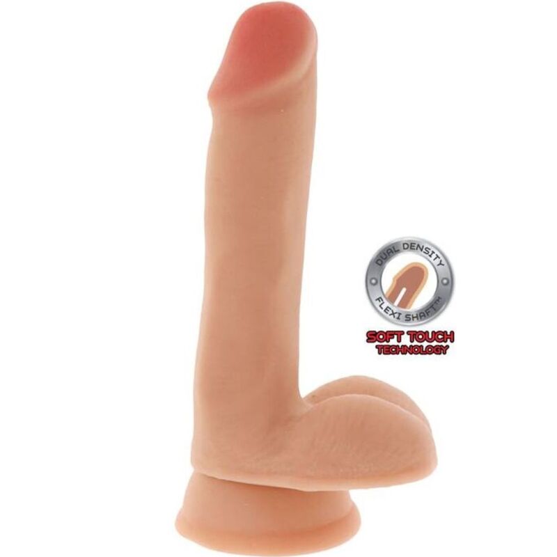 Gode double densité 17 cm avec boules couleur peau - GET Real Produit