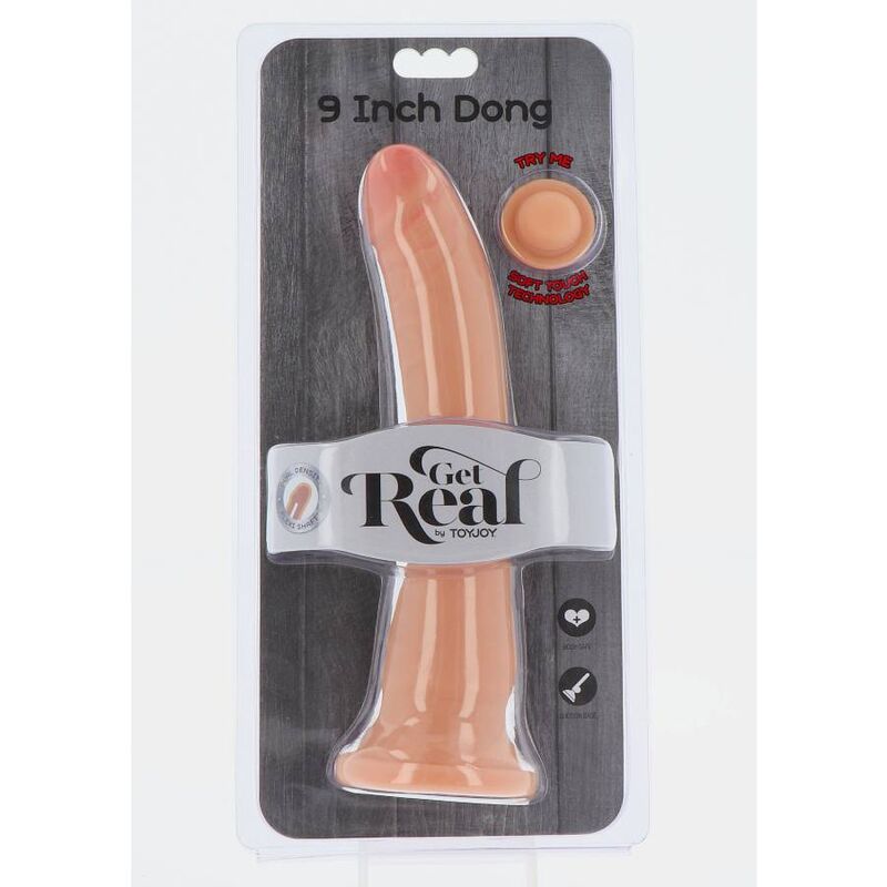 Gode double densité 20,5 cm couleur peau - GET Real Produitda sa boîte