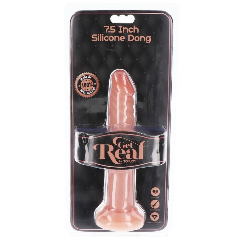 Gode silicone 19 cm couleur peau - GET Real Produitdans sa boîte