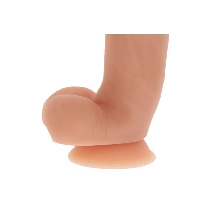 Gode en silicone 18 cm avec boules couleur peau - GET Real Produitvue du bas de plus près