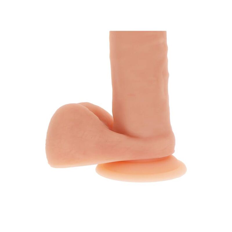 Gode en silicone 20,5 cm avec boules couleur peau - GET Real Produitvue du bas de plus près