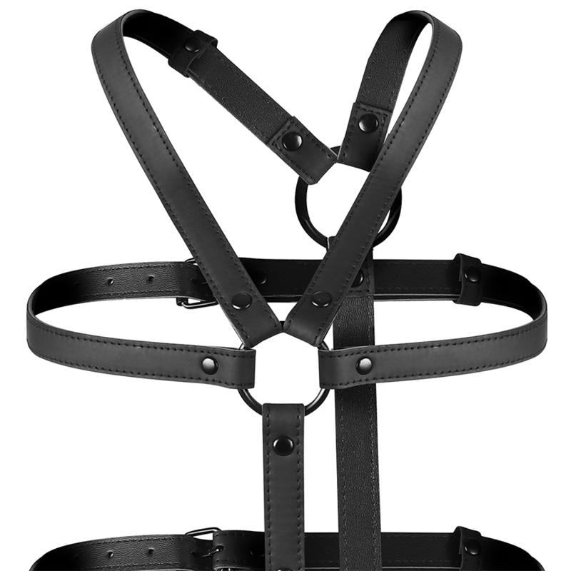 Harnais réglable torse et bras - FETISH SUBMISSIVE BONDAGE produit vue de plus près haut