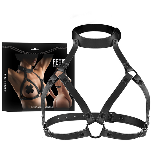 Harnais poitrine réglable - FETISH SUBMISSIVE BONDAGE produit et sa boîte