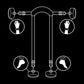 Position Maître avec 4 menottes doublées de néoprène - FETISH SUBMISSIVE BONDAGE détaille en dessin de la possibilité d'usage du produit