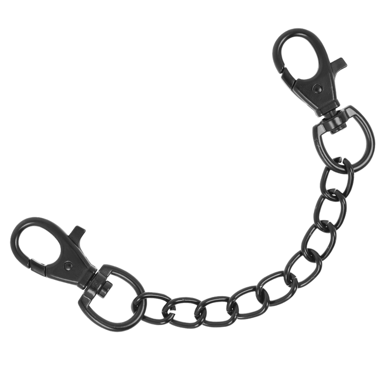 Menottes en cuir végétalien avec doublure en néoprène - FETISH SUBMISSIVE BONDAGE détaille des chaînes