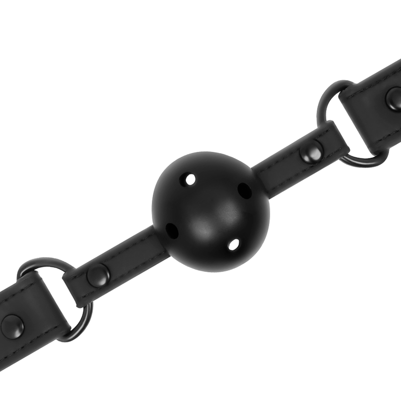 Bâillon-boule respirant - FETISH SUBMISSIVE BONDAGE détaille de la balle