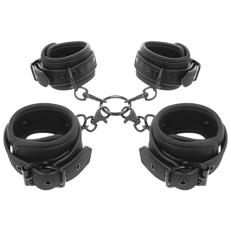 Ensemble de menottes pour mains et chevilles avec doublure en néoprène - FETISH SUBMISSIVE BONDAGE Produit