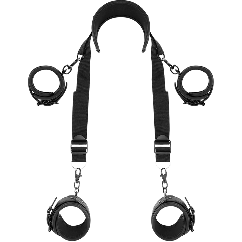 Position Maître avec 4 menottes doublées de néoprène - FETISH SUBMISSIVE BONDAGE produit