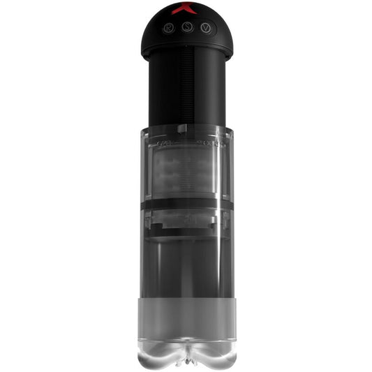 PDX ELITE Vibromasseur Stroker Extender Pro en noir et rouge, vue principale