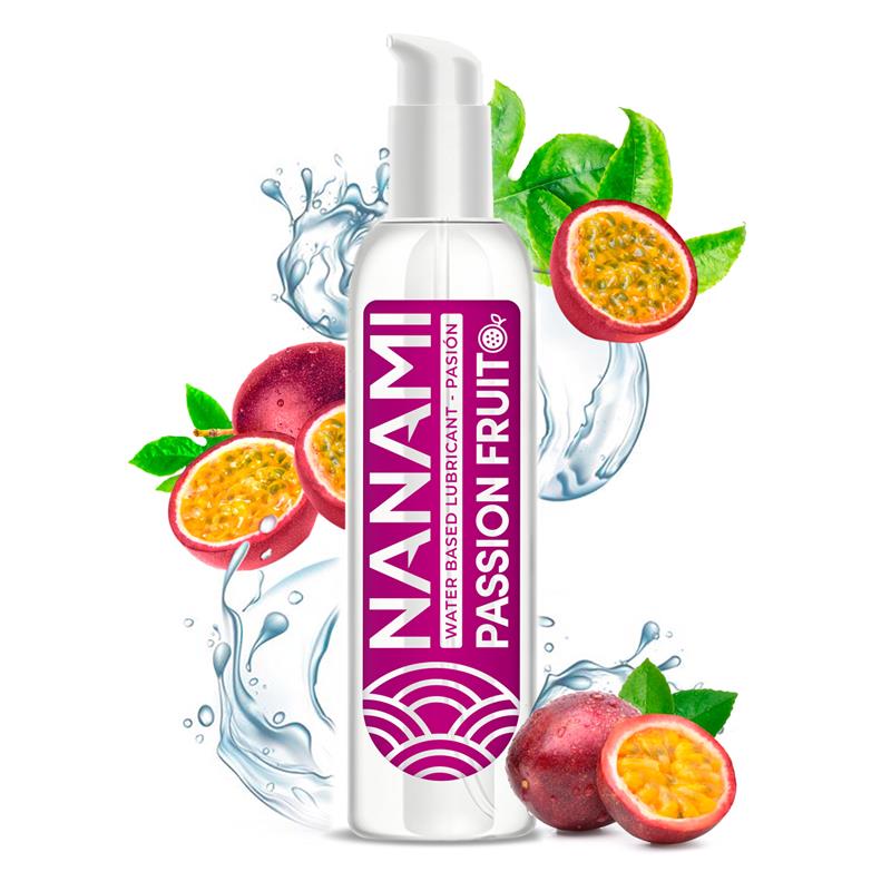 Lubrifiant à base d'eau goût fruit de la passion 150ml de la marque Nanami vue de devant