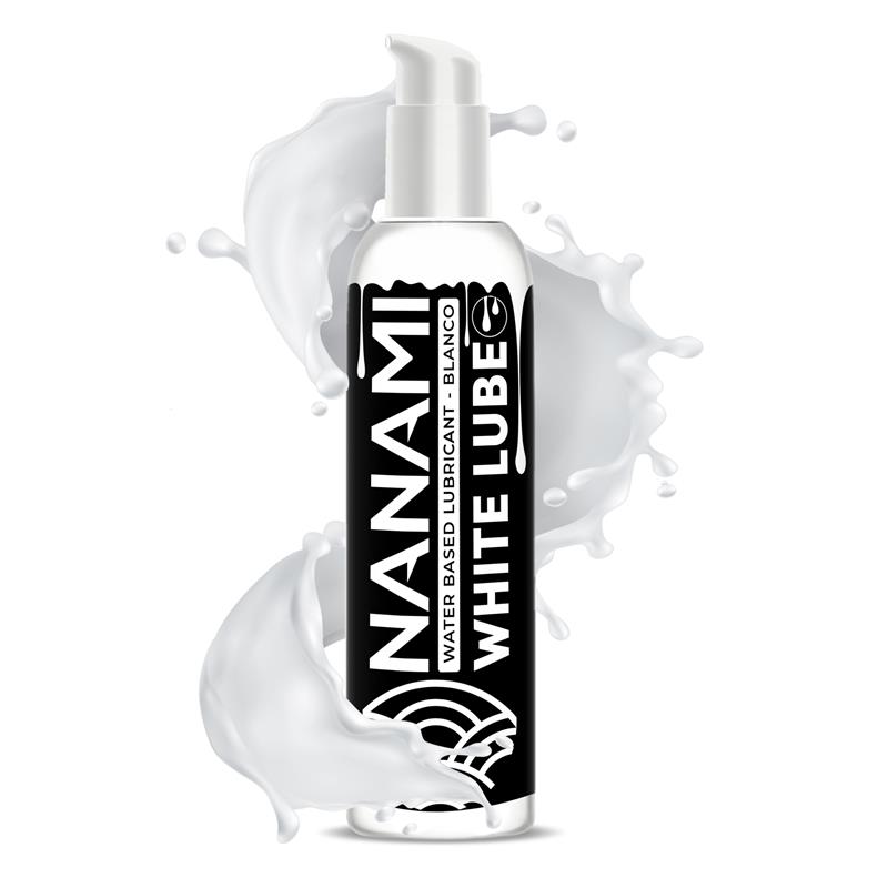 Lubrifiant crémeux blanc imitation sperme à base d'eau vegan 150ml de la marque Nanami vue de devant