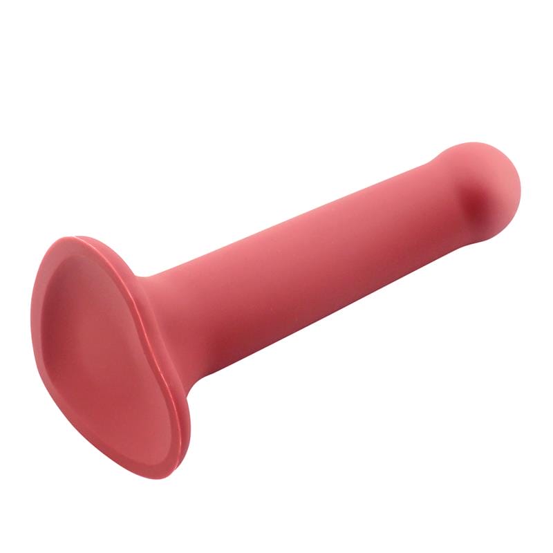 Godemiché en silicone liquide super flexible 18cm taille M de la gamme Action de la marque INTOYOU vue détaillé inferieur du gode rose