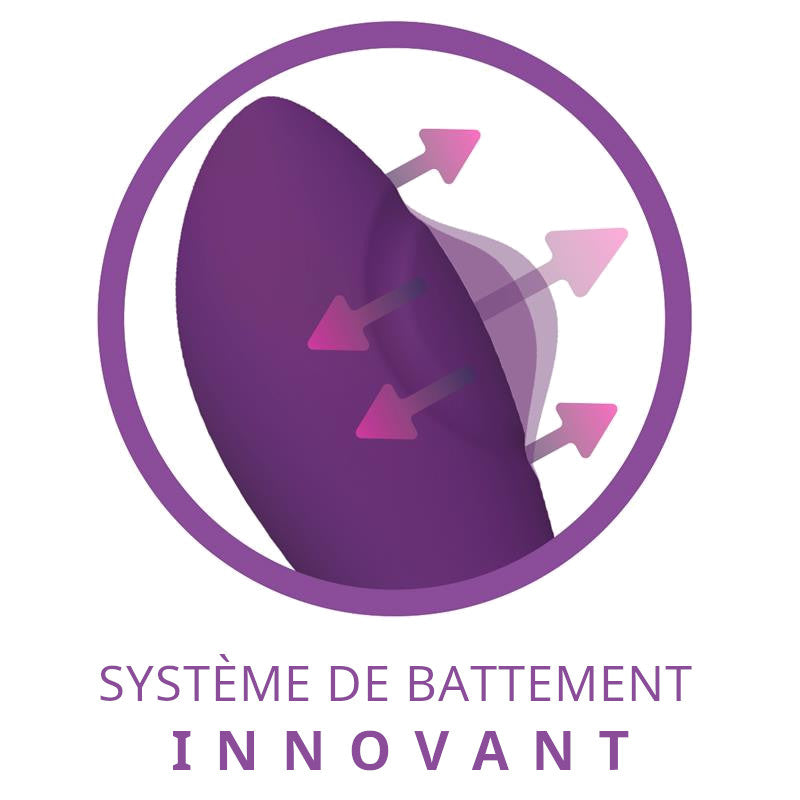 Vibromasseur point G avec fonction de pulsion et Bunny de la gamme Double INTOYOU de la marque Action vue détaillé de la fonction de pulsion du stimulant point G système de battement innovant