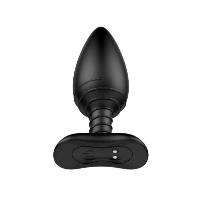 Plug anal noir vibrant avec télécommande et chargeur USB magnétique autre vue d'angle inferieur