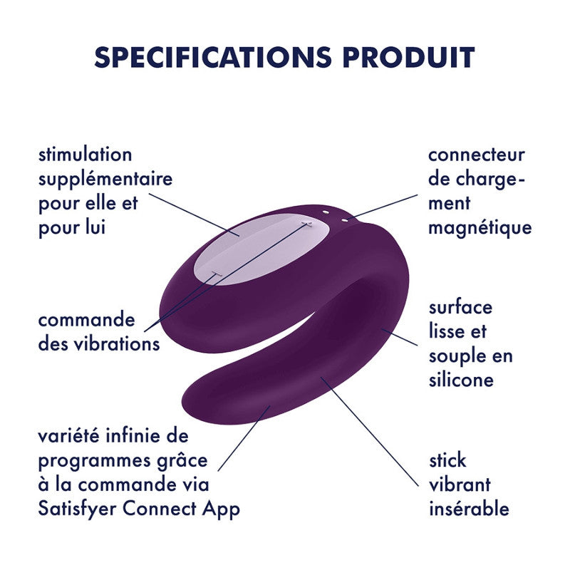 Stimulateur de clitoris "Double Joy" de Satisfyer vue descriptive